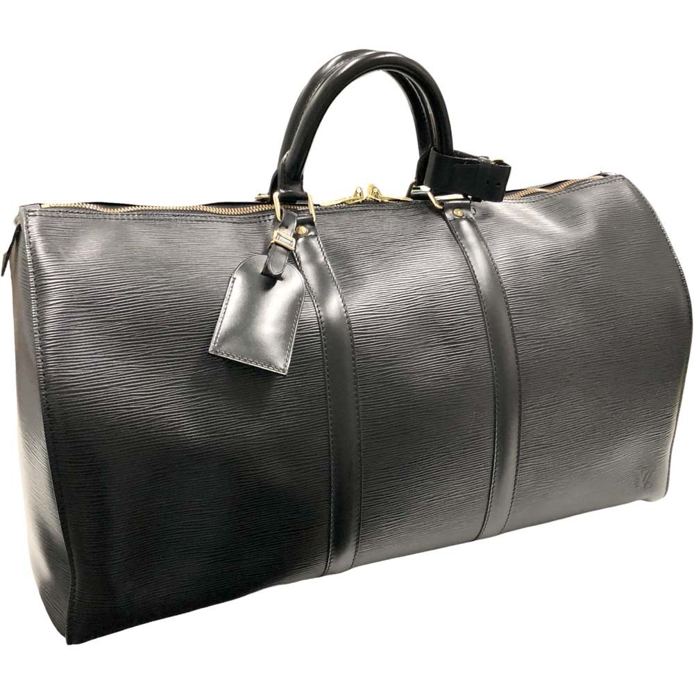 Louis Vuitton Keepall Epi Boston Bag Noir Black Handbag Black